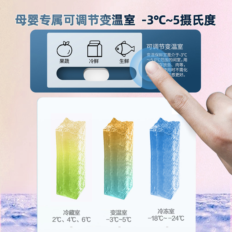 [预售]新飞462升十字对开门母婴空间一级变频净味保鲜风冷无霜双调湿空间四开门冰箱BCD-462WK8AT高清大图