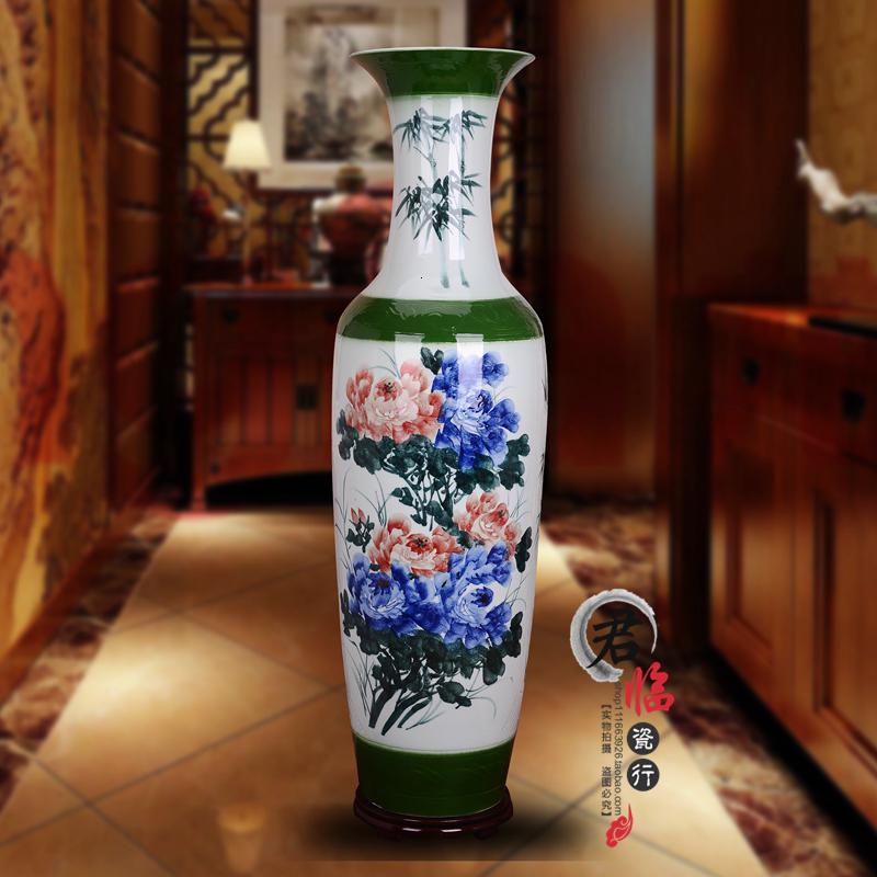 景德镇陶瓷花瓶 大号客厅落地插花创意摆件家居新房装饰品瓷器 三维工匠 1.2米报春图高清大图