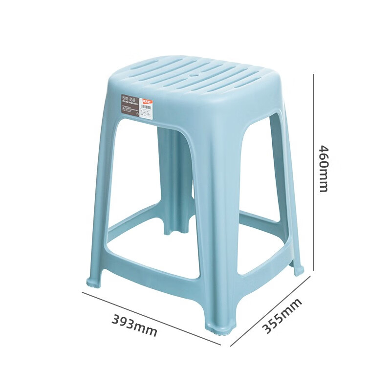 禧天龙(Citylong)D-2114条纹凳3个装(蓝) 家用加厚防滑耐磨餐椅板凳方凳大号换鞋条纹凳子