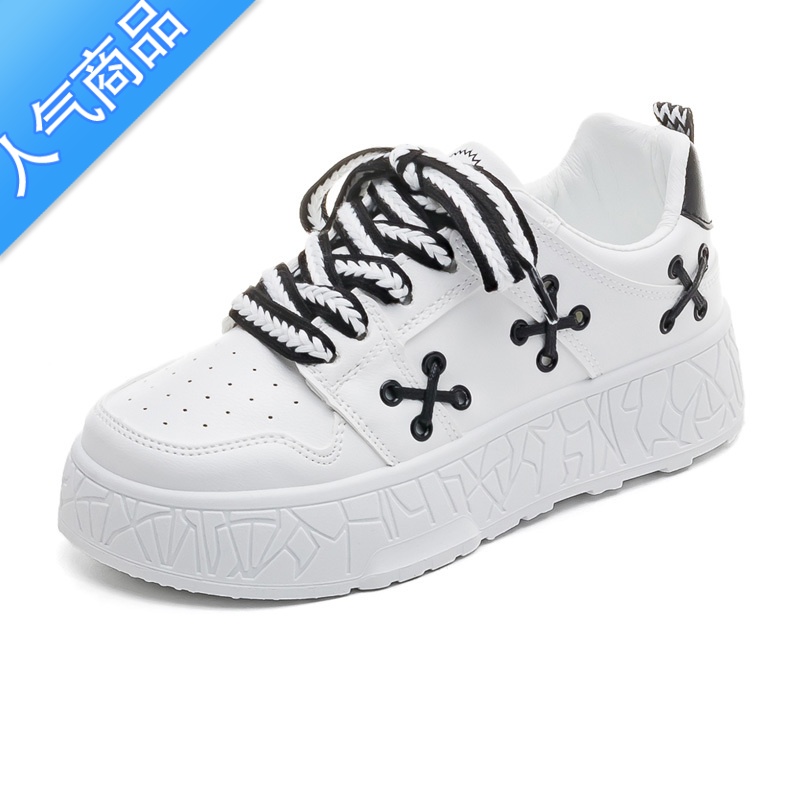 SUNTEK2023年夏季新款百搭小白鞋女运动休闲老爹鞋ins潮板鞋秋季高清大图