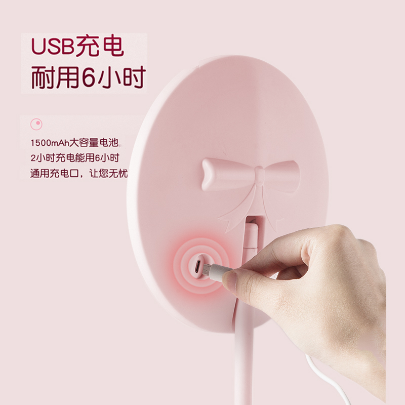 led化妆镜带灯台式宿舍桌面便携补光梳妆美妆镜女网红随身小镜子