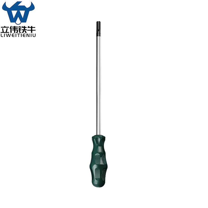立伟铁牛绿胶炳螺丝刀T25米字加长型/把高清大图