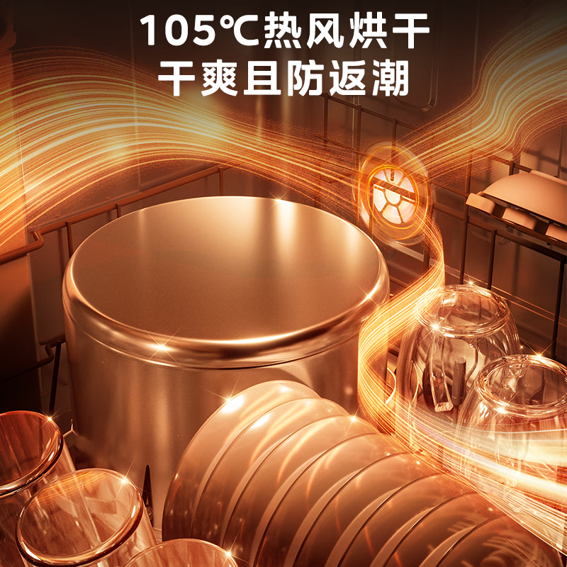 美的RX600SMax 全嵌入式洗碗机家用全自动白色 15套大容量105℃热风烘干四星单独消毒一级水效高清大图
