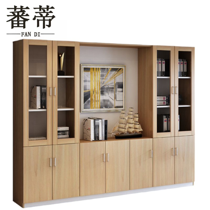 蕃蒂办公书柜七门台高清大图