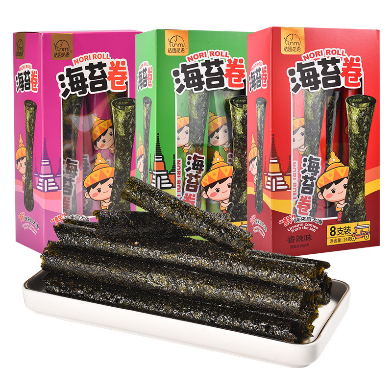 法思觅语 香辣味海苔卷 2盒 盒装经典香脆海苔卷原味香辣味即食休闲零食官方正品高清大图