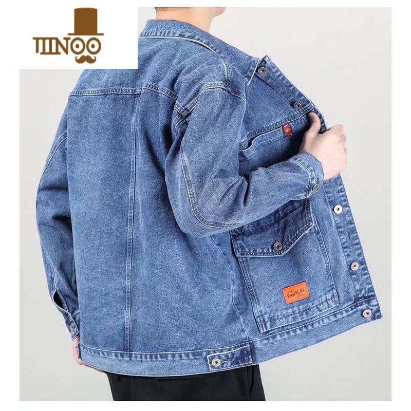 YANXU美式复古多口袋牛仔外套男潮牌宽松百搭夹克男士2023秋季新款上上高清大图