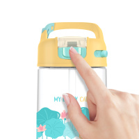 乐扣乐扣(LOCK&LOCK)吸管水杯儿童卡通可爱Tritan便携带刻度塑料杯幼儿园小学生男女430ml