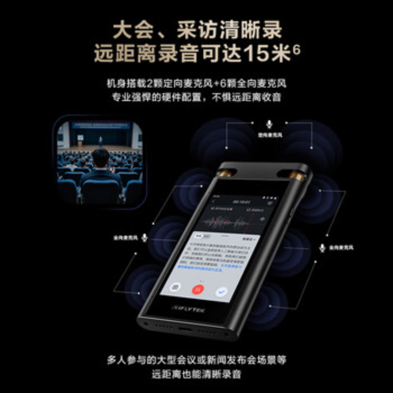 科大讯飞科大讯飞智能录音笔SR702T星火版 录音笔转文字 视频实时翻译 OCR识别离线免费转写高清大图