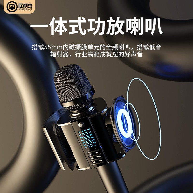 屁颠虫(Hifier)无线话筒音响一体麦克风全民K歌手机抖音套装儿童电视家庭KTV唱歌带U段G20直播双麦版+K歌版