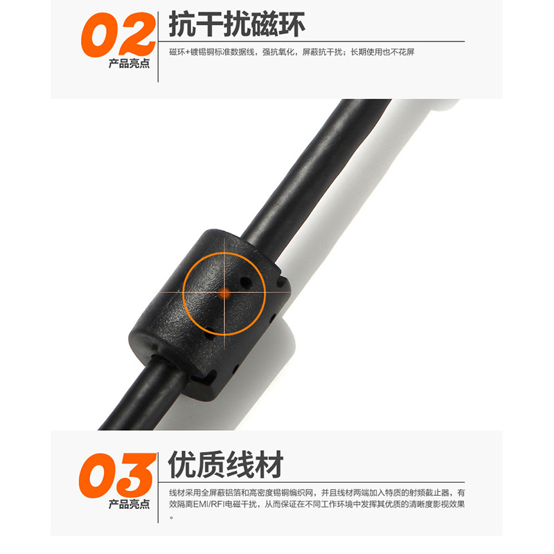 联达科 DVI数据线24+1电脑显示器高清视频连接线 3M