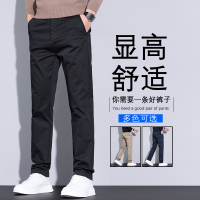 金盾(KIN DON)男士冰丝透气休闲裤秋季修身直筒裤子男款轻奢商务长裤