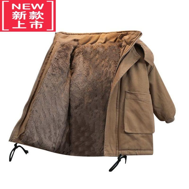 可莉允男童冬装棉服2022新款洋气宝宝加厚衣服潮儿童冬季加绒派克服外套图片