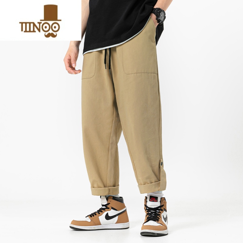 YANXUJIE STUDIO日系小个子男装2023新款休闲裤男潮牌宽松直筒工装裤高清大图