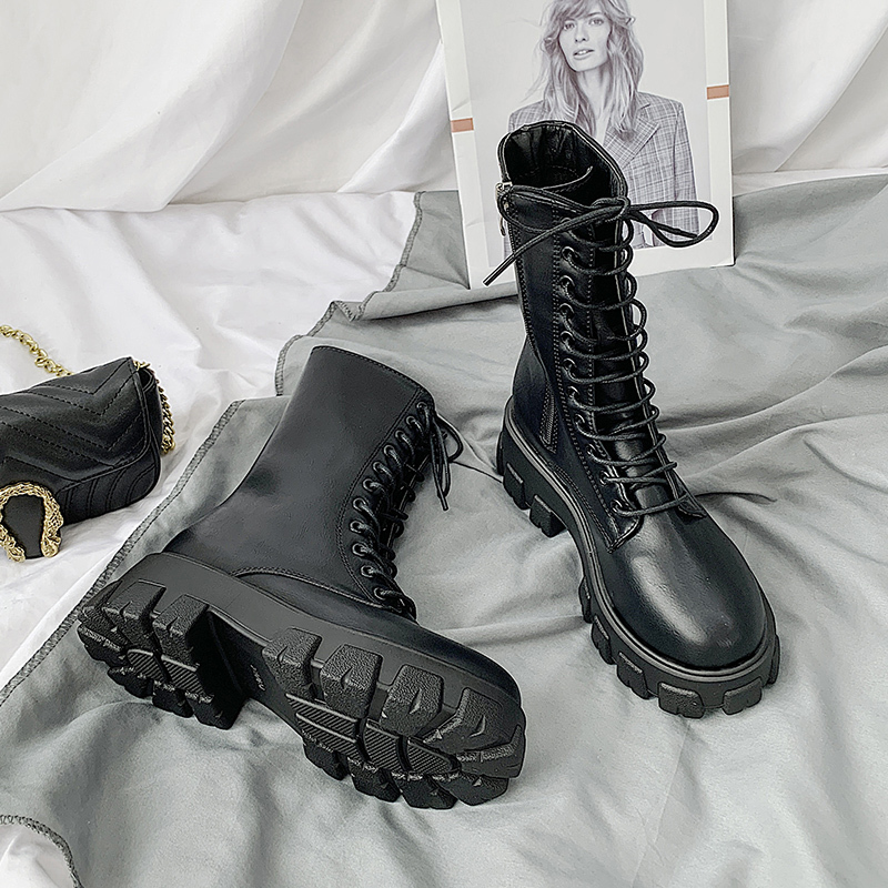 鱼篓 Fish Basket 女士马丁靴 Fish Basket马丁靴女小个子厚底 英伦风内增高年新款秋季百搭白色中筒靴子靴子 价格图片品牌报价 苏宁易购梦舟鞋品专营店