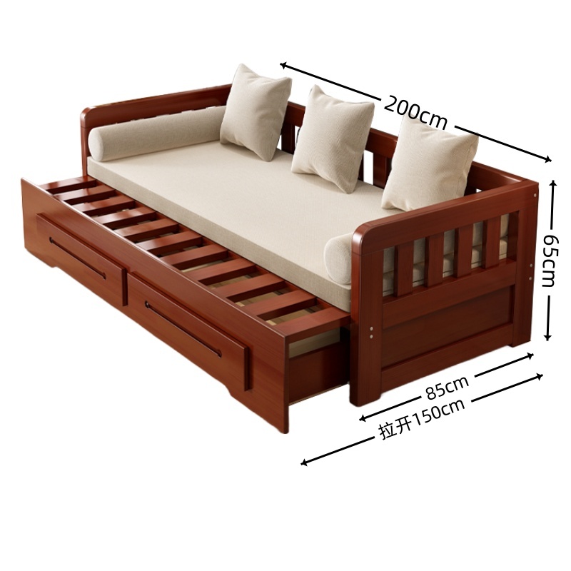 豫龙都实木沙发床1.5m张高清大图