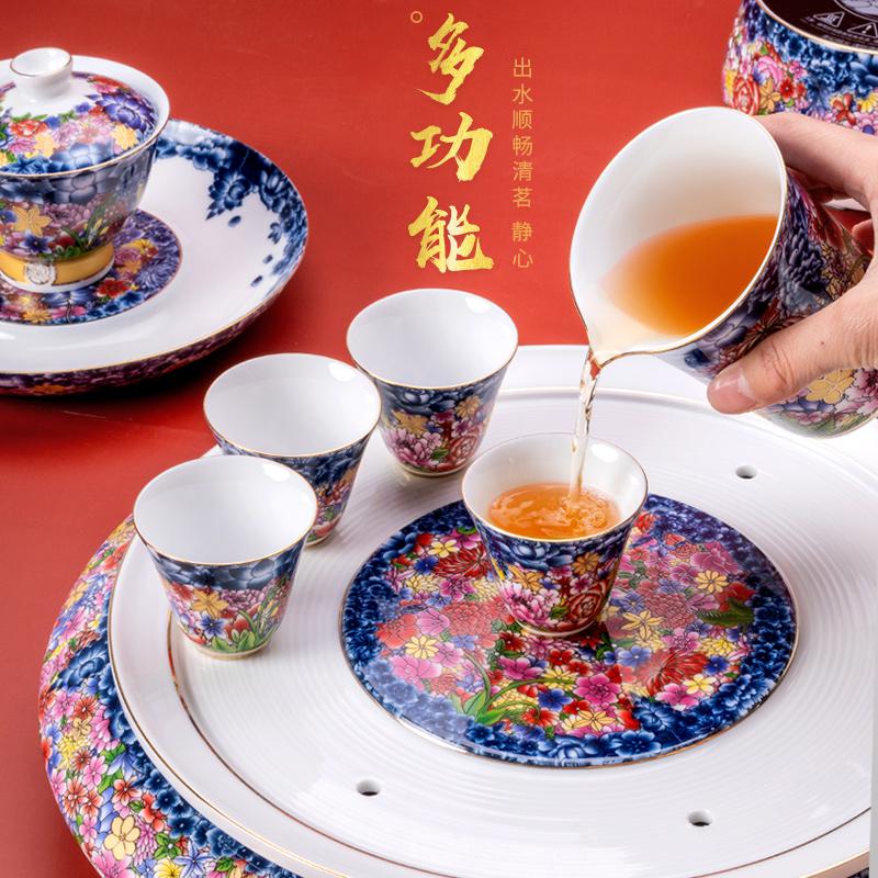 家柏饰(CORATED)珐琅彩功夫茶具套装会客陶瓷小套礼盒装家用泡茶器200016Z高清大图