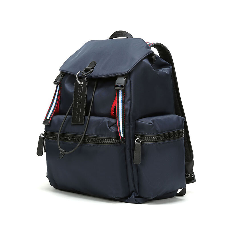 bally巴利男士墨蓝色织物双肩包crewt57