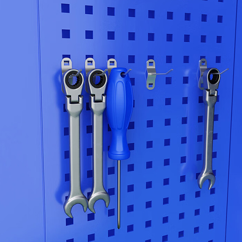正斌工具柜加厚铁皮储物柜工厂车间用带抽屉汽修多功能收纳柜通门带网柜蓝色