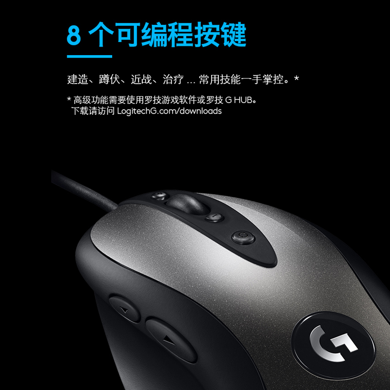 罗技(Logitech)MX518有线电竞游戏鼠标吃鸡宏电脑台式编程宏 USB机械绝地求生LOL送宏编程CF