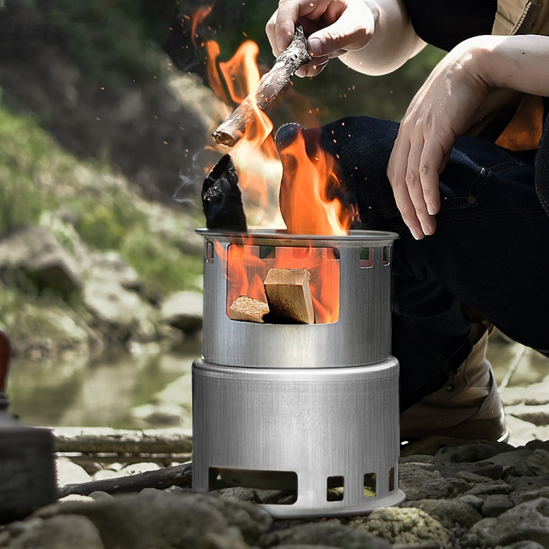 闪电客柴火炉子户外野炊炉具便携野露营用品折叠野外烧水炉