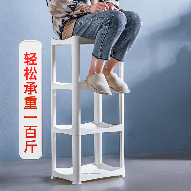 家柏饰(CORATED)卫生间置物架落地厕所洗手间洗漱台盆架塑料家用储物架浴室收纳架 3层高清大图