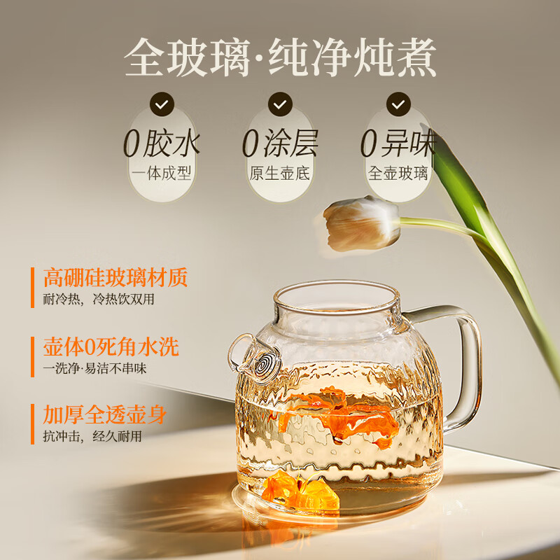 小熊 全玻璃壶体养生壶YSH-M10H3白色1L高清大图