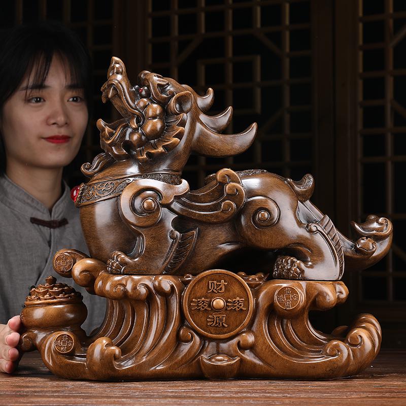 美帮汇貔貅摆件大号玉石皮丘办公室客厅装饰品摆设开业礼品高清大图