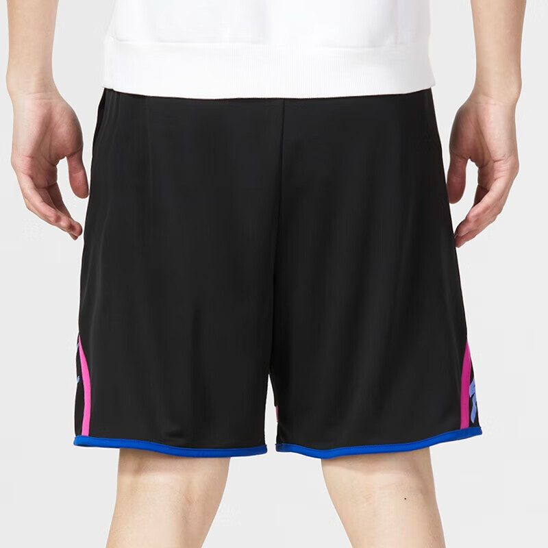 阿迪达斯 (adidas)男裤 2023夏季新款运动裤跑步健身训练休闲裤透气五分裤短裤 IN1710黑色/皇家蓝