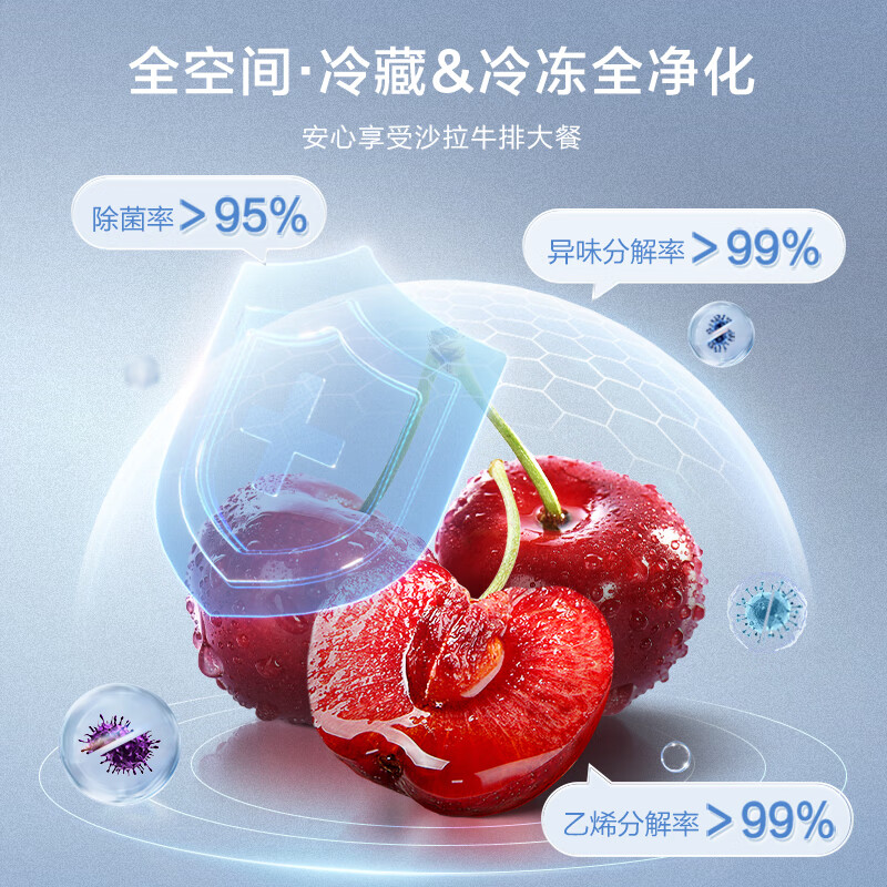 容声(Ronshen)离子净味465升十字对开四开门冰箱家用超薄可嵌入式变频一级能效无霜BCD-465WD18FP大容量高清大图