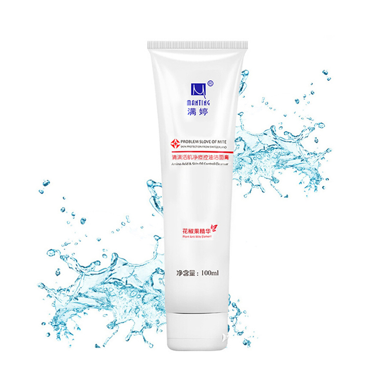 满婷 (Manting) 清满活肌净痘控油洁面膏100ml/瓶(控油平衡 面部清洁 去角质深层清洁 洁面乳)