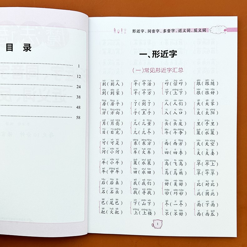 行近字同音字多音字近义词反义词 [正版]小学生行近字同音字多音字近义词反义词大全注音版词典一二三五六年级多音字造句工具书高清大图
