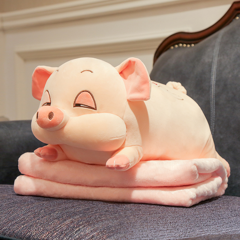 可爱猪睡觉夹腿抱枕被子两用卧室床头床上大靠垫长条枕头圆柱靠枕