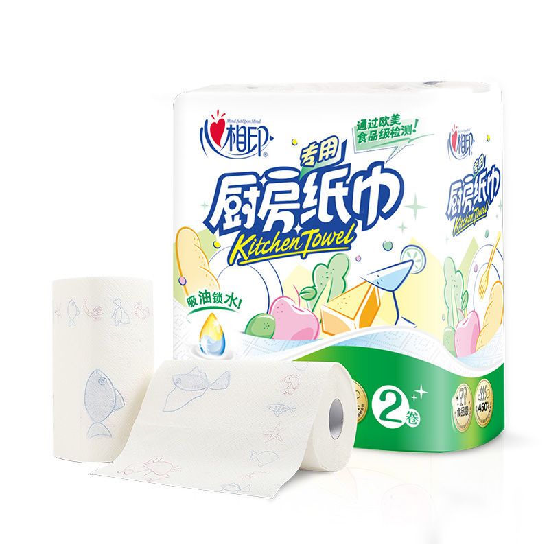 厨房用纸实惠装3提6卷家庭料理专用吸水吸油卷纸好擦免洗