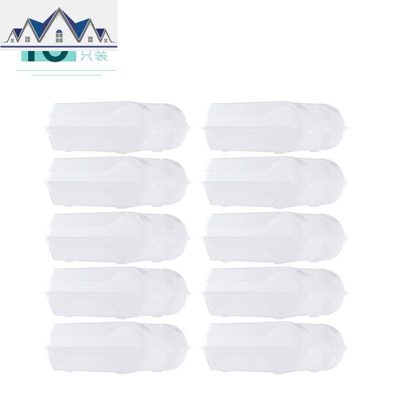 透明鞋盒 塑料透明球鞋省空间整理鞋柜鞋子收纳鞋盒 收纳盒抽屉式 三维工匠收纳柜 翻盖式【10只装】37x22x13cm