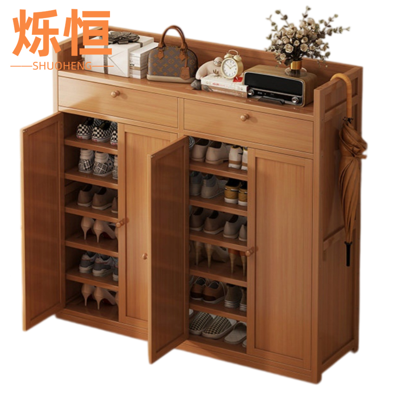 烁恒鞋柜9层带抽屉120cm个高清大图