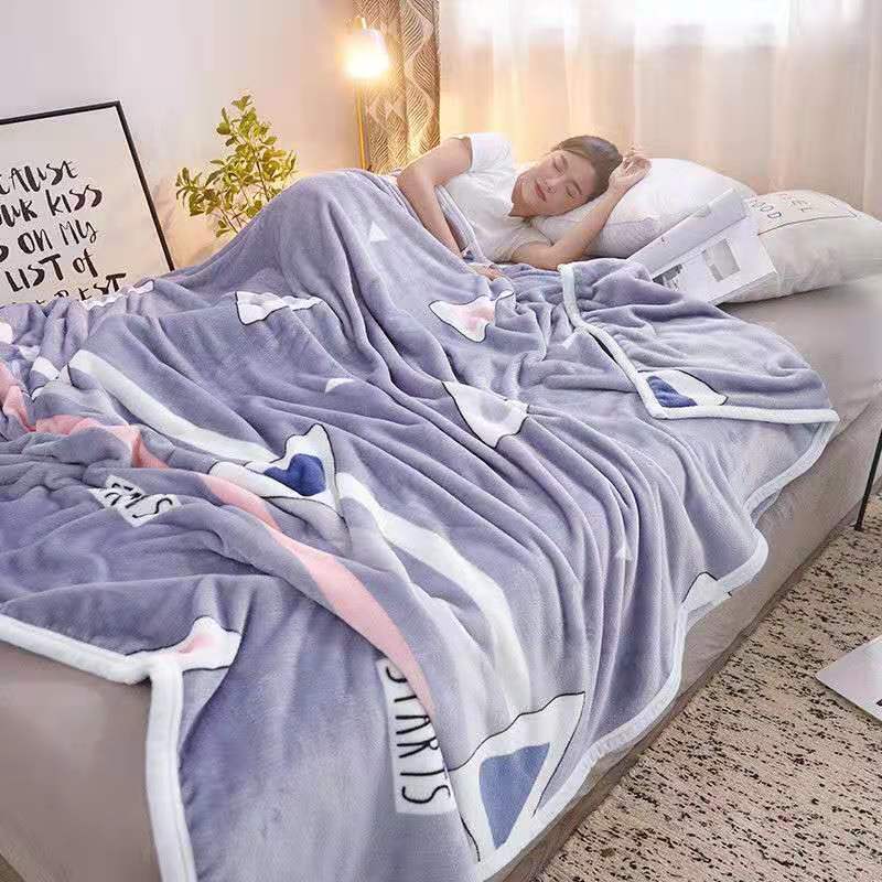 【盖毯床单两用款】法兰绒毛毯四季毯空调被子宿舍单双人毛毯盖毯高清大图