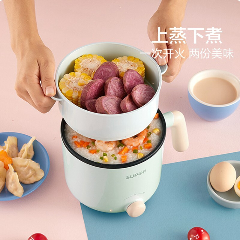 苏泊尔(SUPOR)电煮锅H20YKX40A家用1.6升宿舍小电锅蒸锅泡面小火锅多功能电热锅高清大图