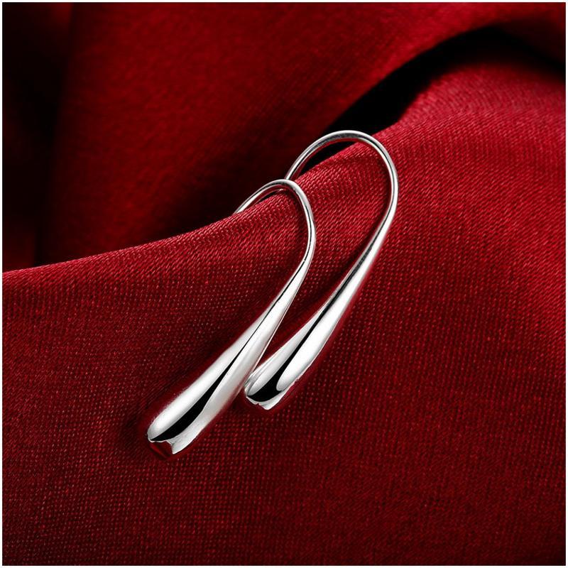 E004 Women silver plated earring镀925纯银耳环时尚创意水滴耳