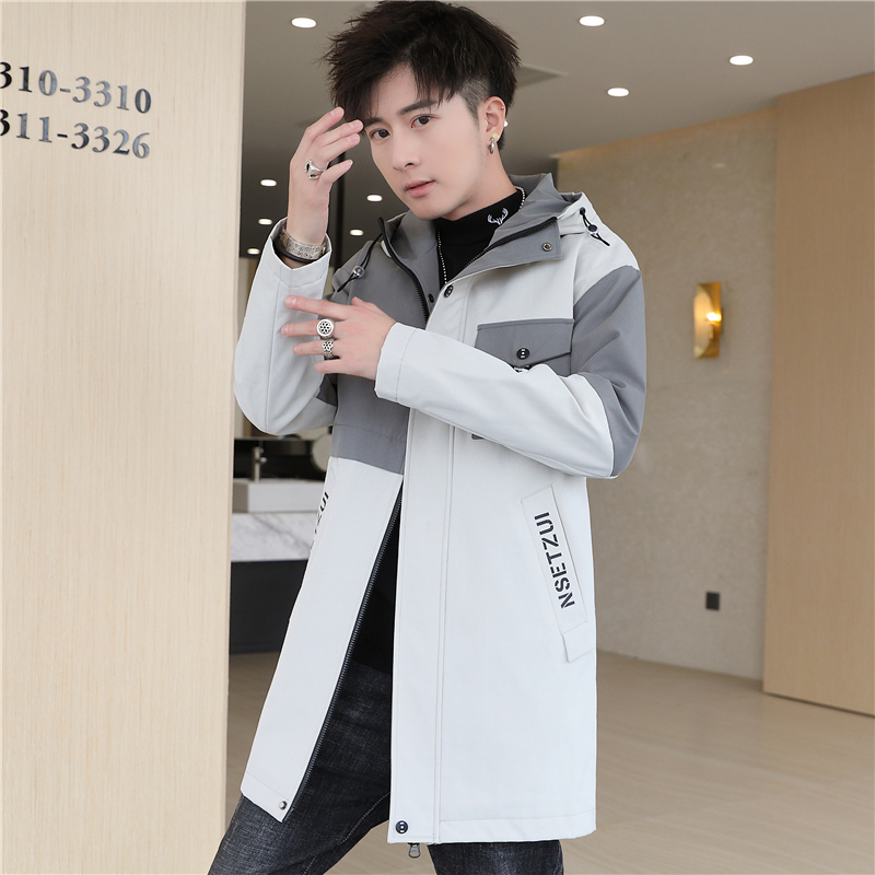 SUNTEK青少年风衣男中长款2020春秋季新款加绒外套潮流秋装高中学生夹克风衣高清大图
