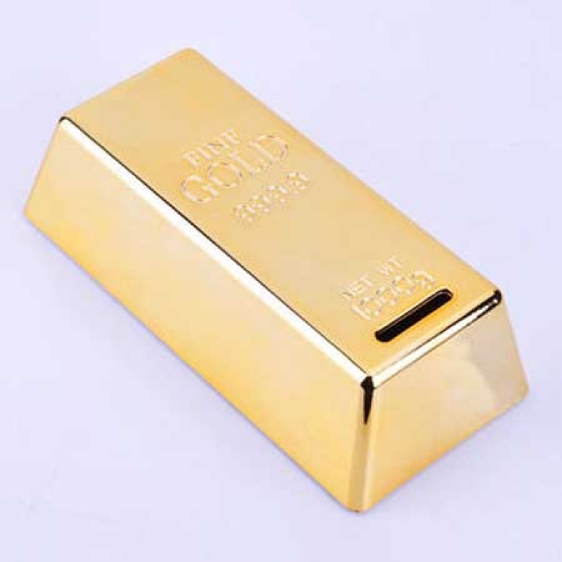 创意黄色金条金砖存钱罐储蓄罐硬币储存罐实用钱箱母亲节生日