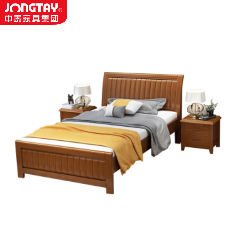 中泰(jongtay)1.8米实木床单双人宿舍中式床 J-CDZ63