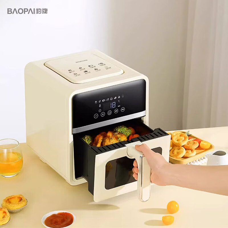 豹牌(BAOPAI)家用易清洗不粘烘烤多功能可视空气炸锅 6L BP-AF278高清大图