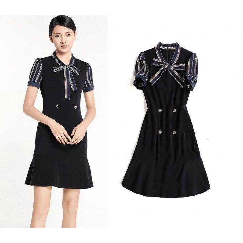 2018夏季职业女装ol职业连衣裙女上班工作服修身荷叶边短袖正装裙