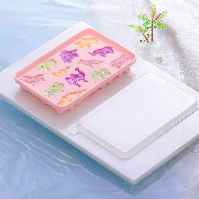 茶花(CHAHUA)硅胶冰块模具盒可爱冰糕冰盒制冰格子雪糕模具 卡通粉色