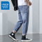 真维斯春夏季九分裤男士轻薄牛仔裤宽松百搭潮流时尚韩版哈伦裤子