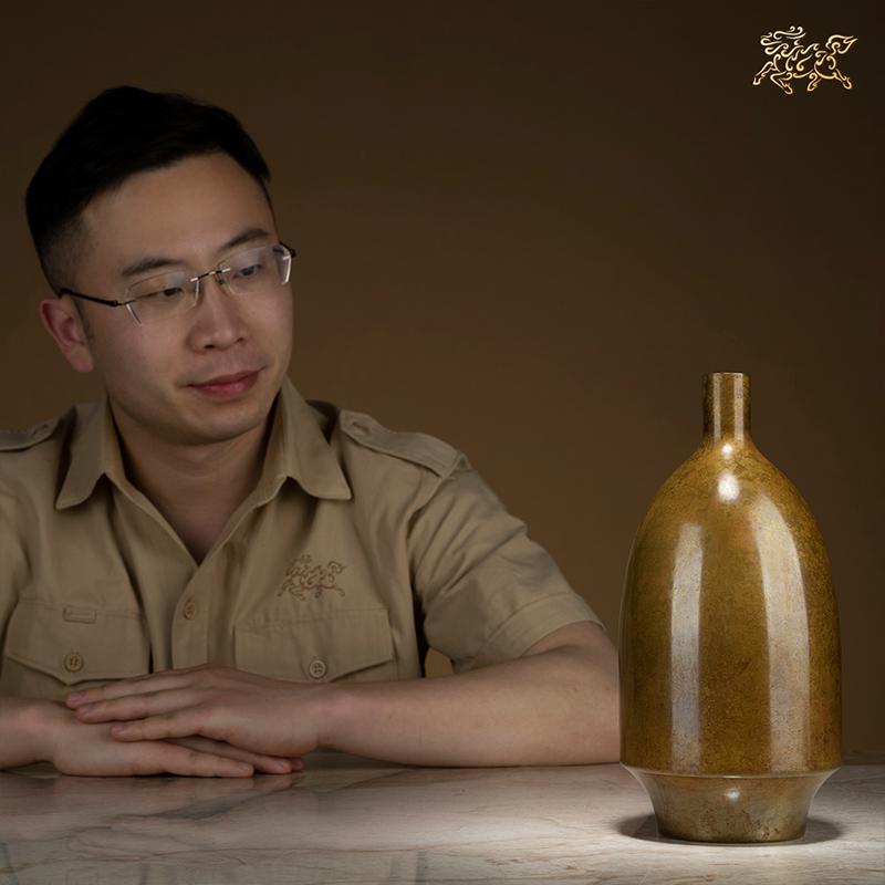 美帮汇全铜摆件《高冈铜器之九寸砲胴型》工艺品 饰品花瓶高清大图