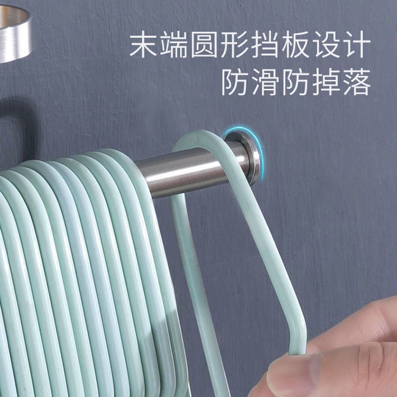 挂衣架收纳阳台衣架收纳衣架挂钩夹子衣架收纳架阳台挂衣架钩|[黑色置物架]可容纳50个衣架