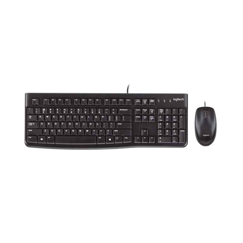 罗技(Logitech)MK120有线套装键鼠套装USB笔记本台式机电脑游戏键盘鼠标薄膜静音键盘家用办公防泼溅黑色
