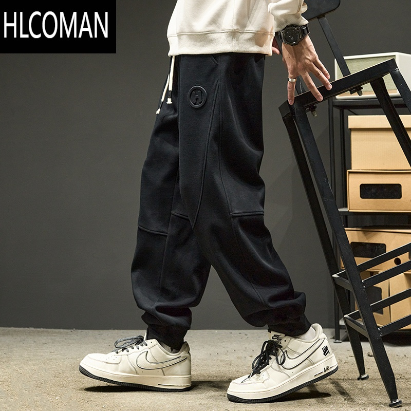 HLCOMAN卫裤男款运动裤加绒裤子冬季男裤宽松工装裤男生休闲长裤