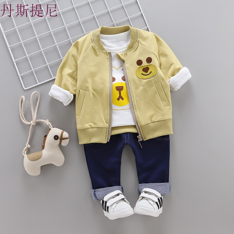 宝宝秋装套装男0一1-2-3岁婴儿衣服时尚潮衣2018新款韩版儿童外套